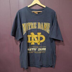 Vintage 90s Notre Dame Blue Gold T-shirt Men's XL Fighting Irish Football